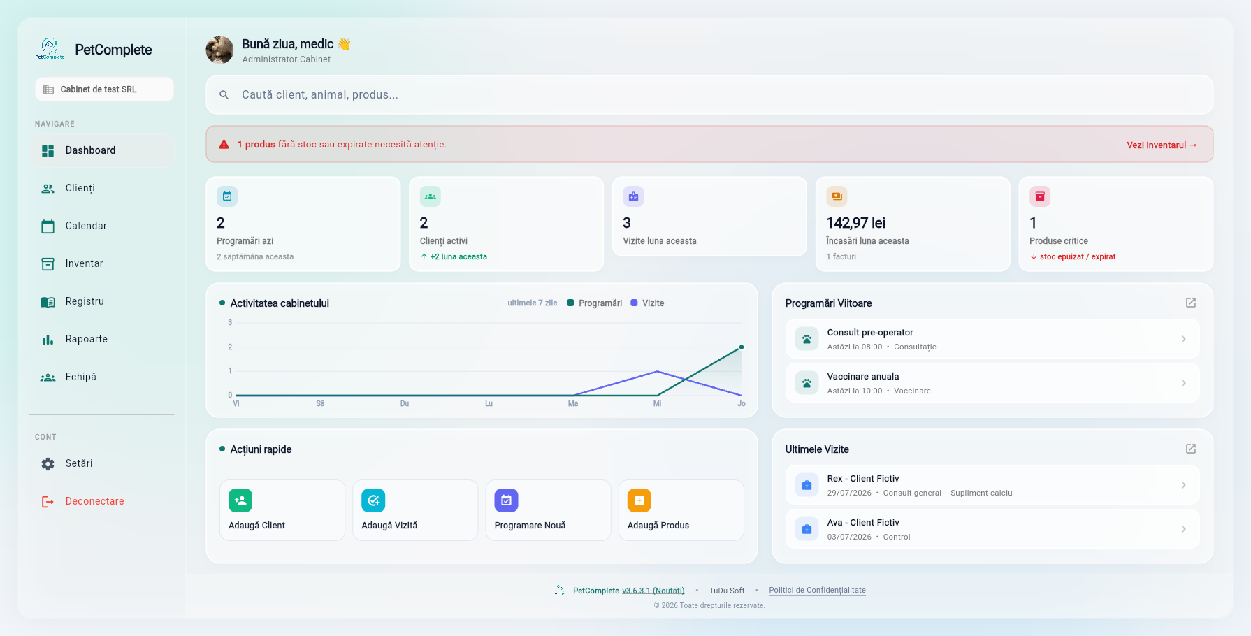 PetComplete Dashboard Mockup